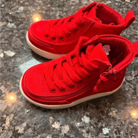 Billy adaptive Red High-Top Toddler Sneakers - Picture 2 of 7